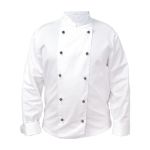 Куртка поварская Chef S с длинным рукавом и черными пуклями, состав: 65% полиэстер, 35% хлопок